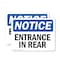 Signmission Entrance In Rear OSHA Notice Sign, Vinyl Decal, 10in W x 7in L, 2PK OS-2PACK-NS-D-710-L-12101 - alternate 1